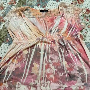 Espresso Women's Pink and Orange Abstract Blouse